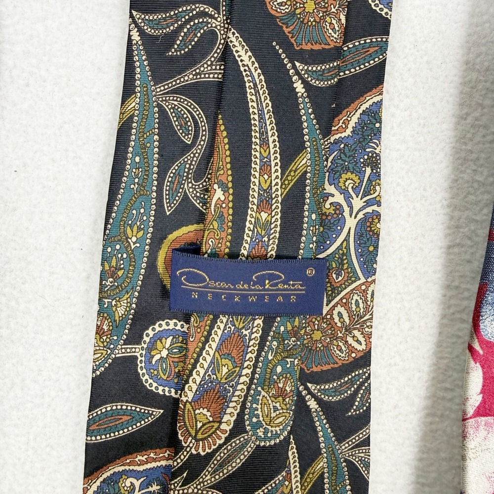 Vintage Designer Ties (Lot of 10 ) - Dior, Oscar, Chadwick, Bagutta, Talbott - Picture 4 of 16